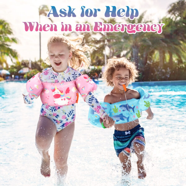 HeySplash Swim Vest for Kids, Toddler Pool Floaties Fit 20-50 Lbs, Puddle Jumper with Adjustable Strap, Swim Jacket Water Wings Arm Float, Sea Beach Boat Swim Aid for Boy Girl Baby 2-6 Year,Blue Shark - Image 2