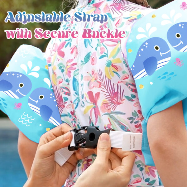 HeySplash Swim Vest for Kids, Toddler Pool Floaties Fit 20-50 Lbs, Puddle Jumper with Adjustable Strap, Swim Jacket Water Wings Arm Float, Sea Beach Boat Swim Aid for Boy Girl Baby 2-6 Year,Blue Shark - Image 5