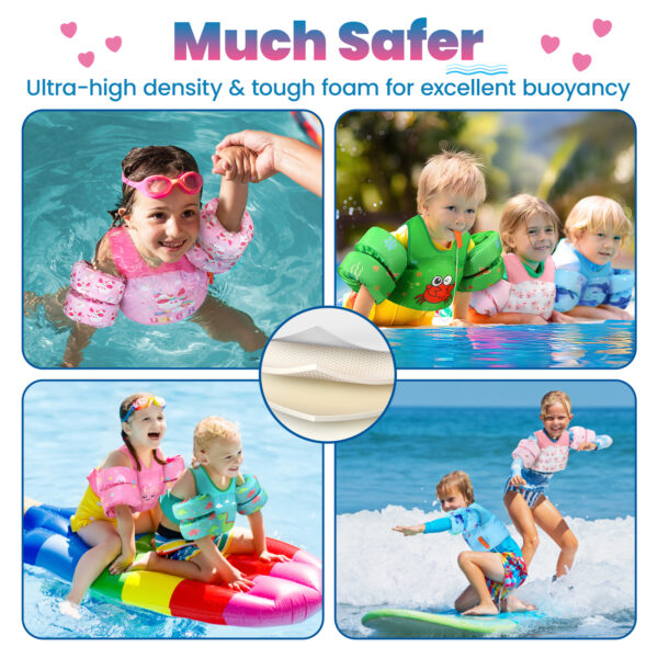 HeySplash Swim Vest for Kids, Toddler Pool Floaties Fit 22-70 Lbs, Puddle Jumper with Double Adjustable Strap, Swim Jacket Water Wing Arm Float, Sea Boat Flotation Device Boy Girl Age 2-7,Blue Shark - Image 8